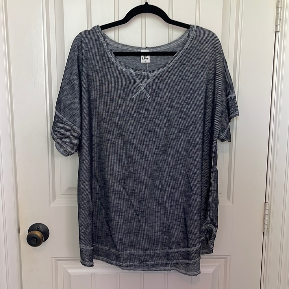 Sew in Love raw edge top. NWOT